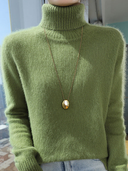 Women Autumn Turtleneck Soft Wool Solid Sweater BA1038 Genistyle Shop