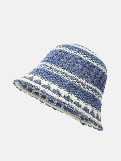 Women Summer Artsy Colorblock Weave Sunproof Hat CX050 BUYKUD