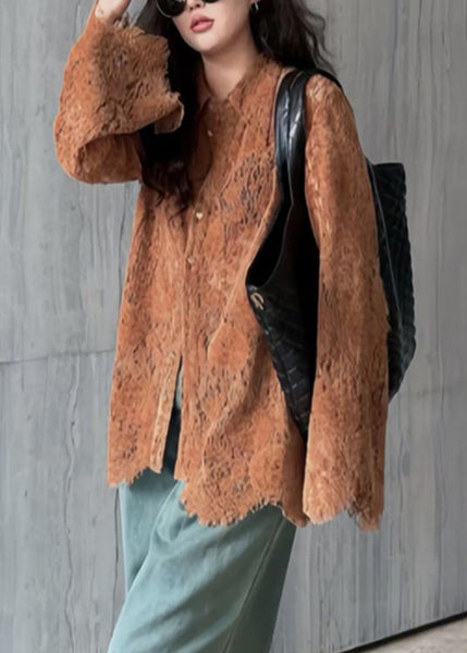 Fashion Top Collar Flare Lace Sleeve Pan Shirts Peter Coffee FashionChic