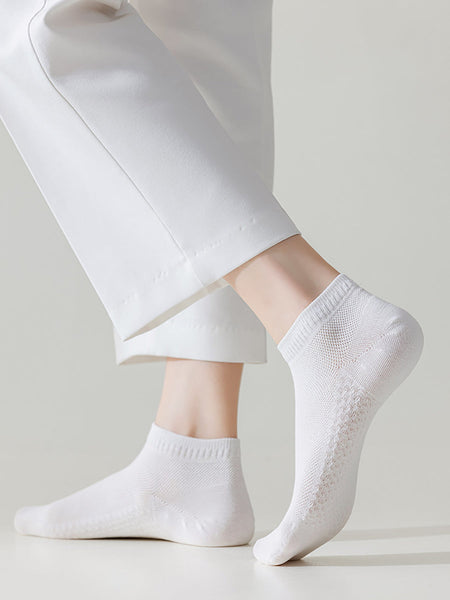 Women Color 5 Cotton Casual Pairs Socks Pure FashionChic