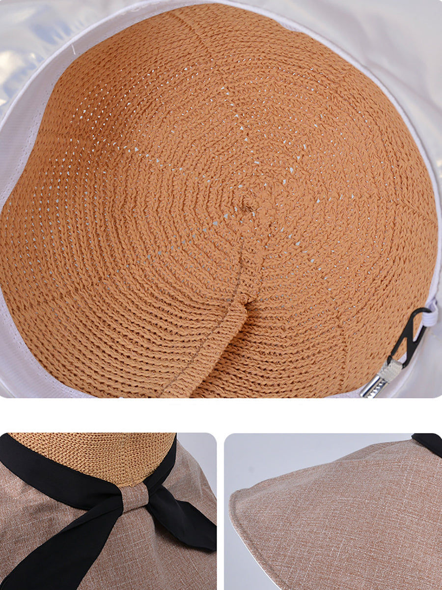 Women Summer Colorblock Large Brim Sunproof Hat WE1002 Ada Fashion