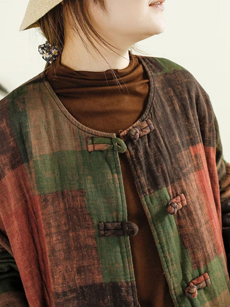 Women Autumn Ethnic 100%Cotton Long Padded Coat AI1062 JSHY