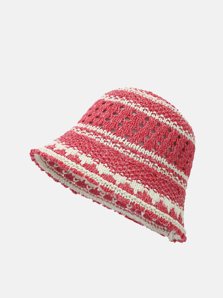 Women Summer Artsy Colorblock Weave Sunproof Hat CX050 BUYKUD