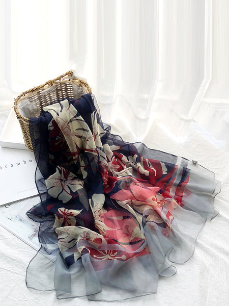 Women Colorblock Print Travel Shawl Scarf SC1037 Ada Fashion