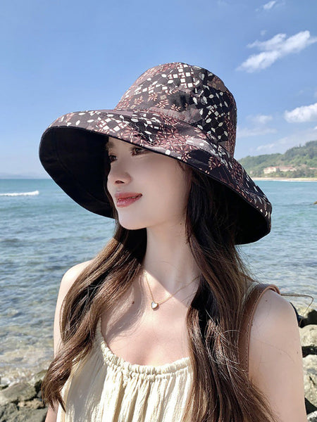 Women Casual Summer Solid Reversible Wearing Collapsible Hat LL005 BUYKUD