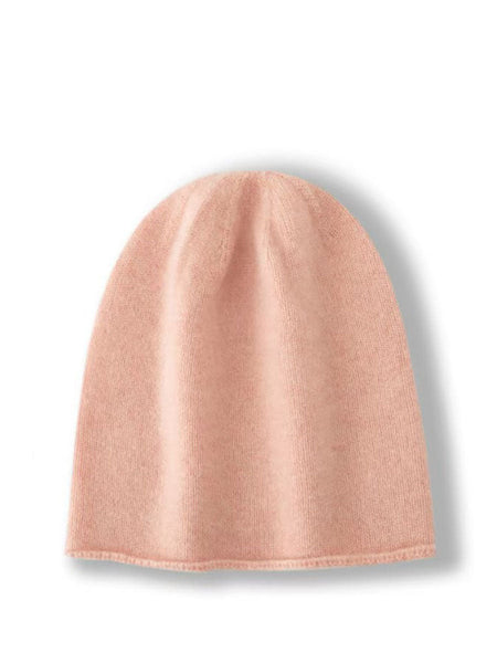 Women Casual Solid Hemming 100%Cashmere Knit Hat BA1068 Genistyle Shop