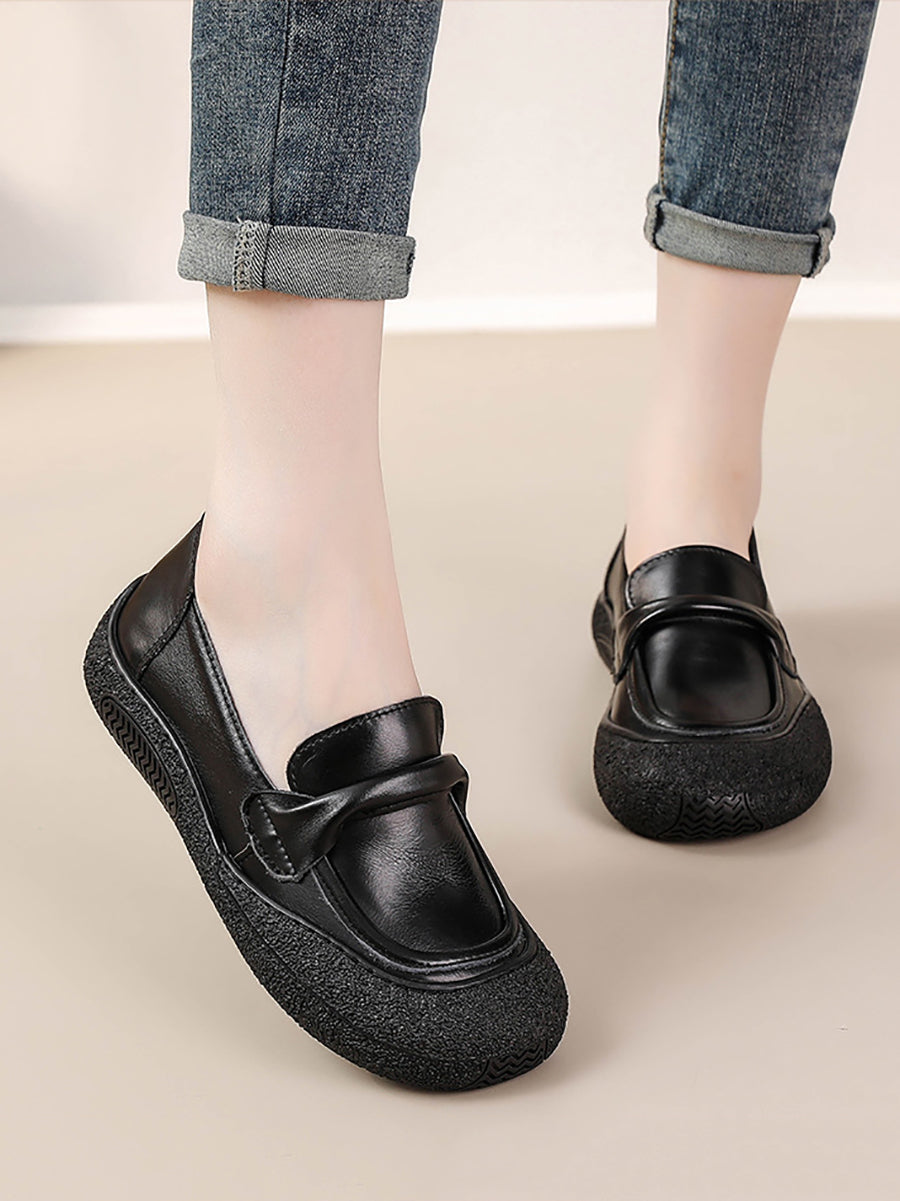 Women Casual Summer Soft Leather Solid Flat Shoes AT1056 BC