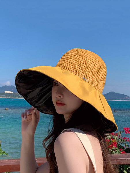 Women Summer Fashion Spliced Solid Sunproof Hat CC011 YWBG