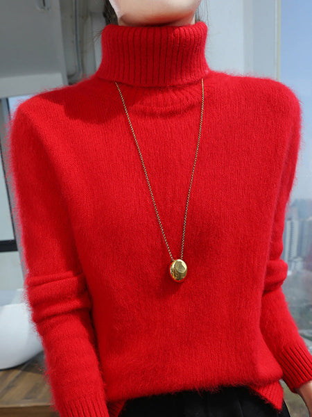 Women Autumn Turtleneck Soft Wool Solid Sweater BA1038 Genistyle Shop