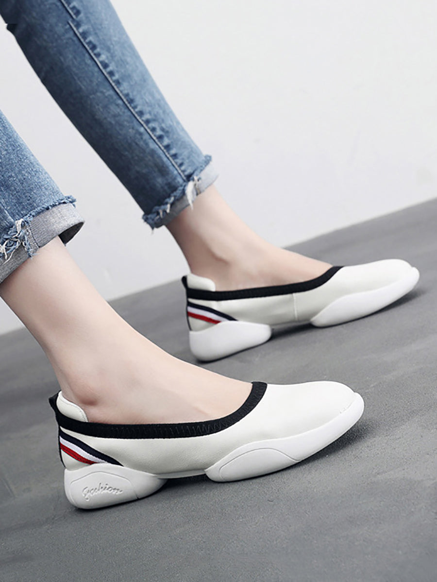 Women Summer Casual Leather Soft Spliced Flat Shoes UI1018 Ada Fashion