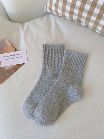 5 Pairs Women Solid Warm Wool Winter Socks BA1027 Genistyle Shop