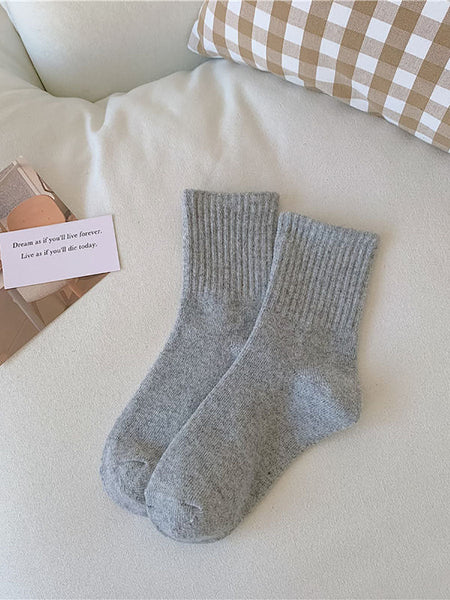 5 Pairs Women Solid Warm Wool Winter Socks BA1027 Genistyle Shop