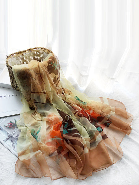 Women Colorblock Print Travel Shawl Scarf SC1037 Ada Fashion