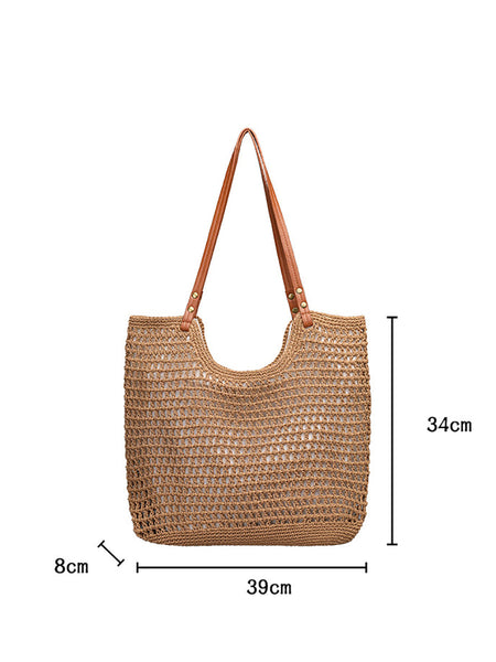 Summer Vintage Knitted Large Capacity Shoulder Bag RR1007 BUYKUD