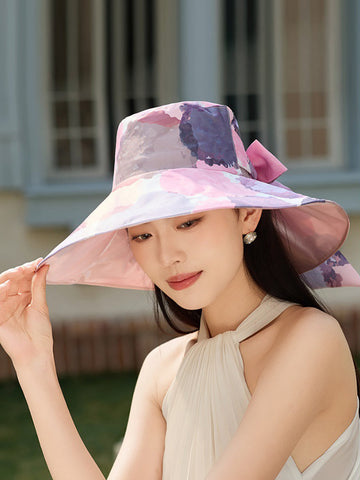 Colorblock Sunproof Bowknot Artsy Women Hat FashionChic
