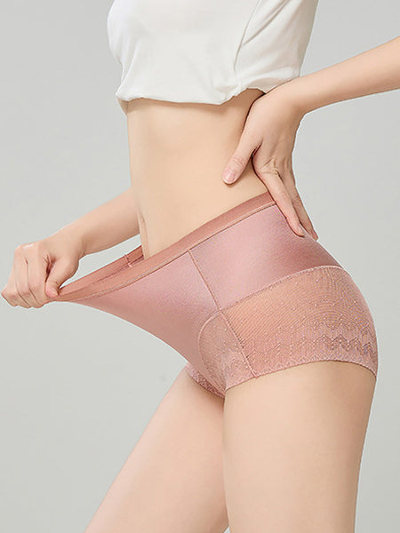 3 Pairs Women Lace Spliced Hight Waist Undewear AX1011 Genistyle Shop