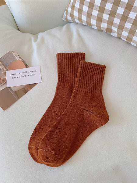 5 Pairs Women Solid Warm Wool Winter Socks BA1027 Genistyle Shop