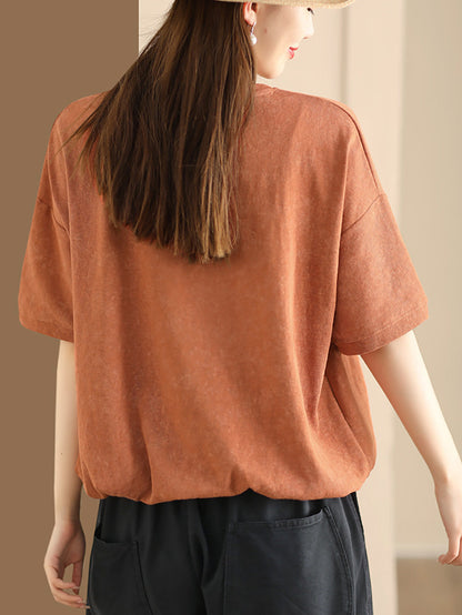 Women Summer Casual Drawstring Hem Cotton Shirt PA1031 Ada Fashion