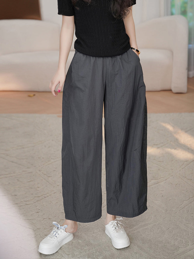 Women Summer Casual Solid Loose Wide-leg Pants CX057 XE