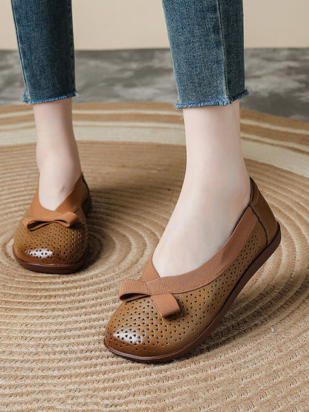 Genuine Leather Women Shoes Casual Soft Flat FashionChic