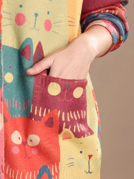 Women Spring Cute Cat Knitted Cardigan Sweater PA1005 Ada Fashion