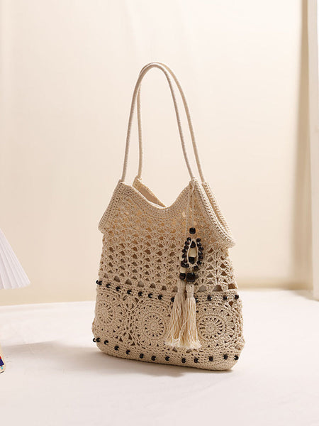 Weave Beach Vintage Bag Women Cotton Shoulder FashionChic