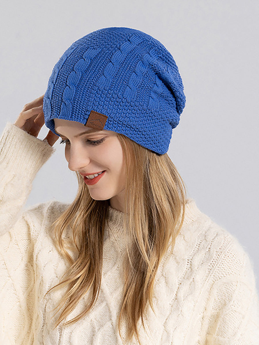 Women Winter Casual Fleece-lined Knit Solid Hat AH1066 BUYKUD