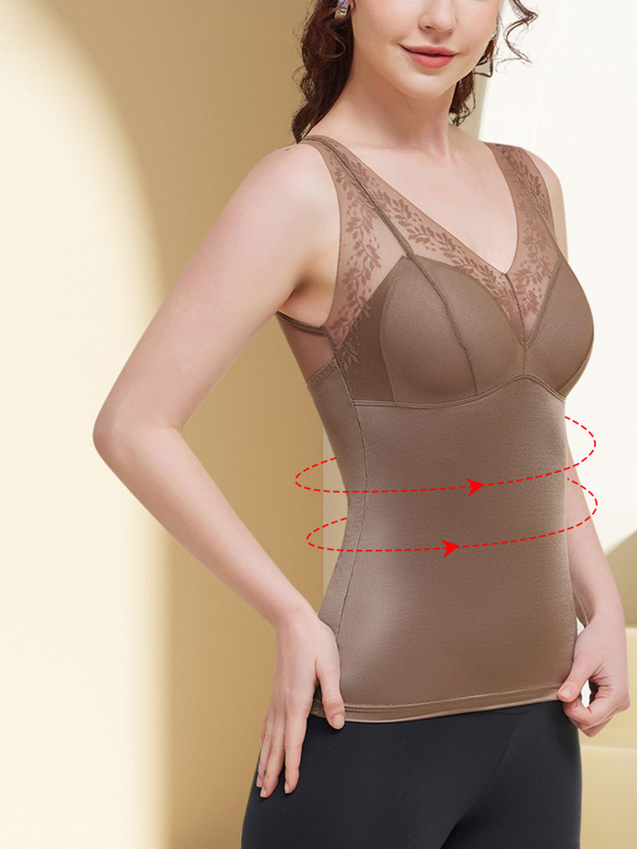 Women Summer Seamless Lace With Breast Pads Base LL002 BUYKUD