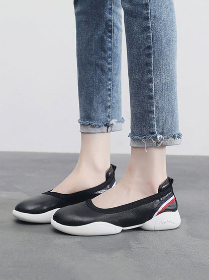 Women Summer Casual Leather Soft Spliced Flat Shoes UI1018 Ada Fashion