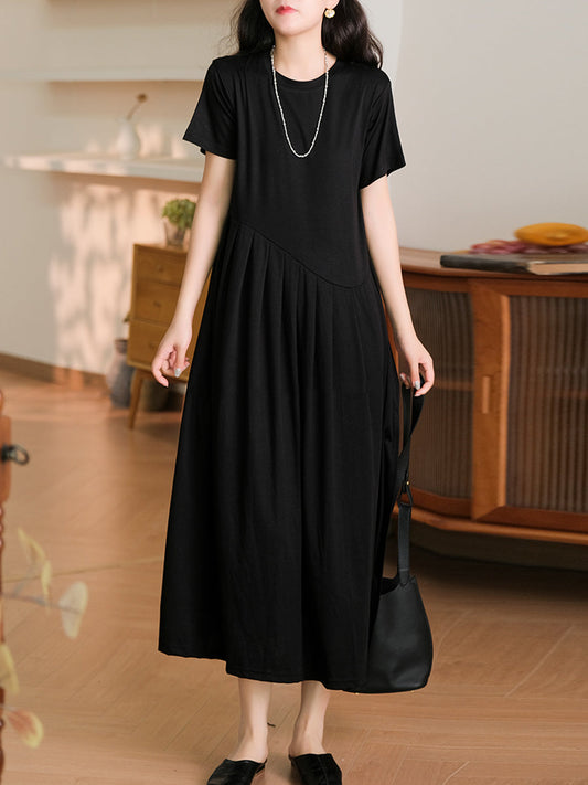 Plus Size Women Summer Solid Casual Cotton Dress PA1012 Ada Fashion