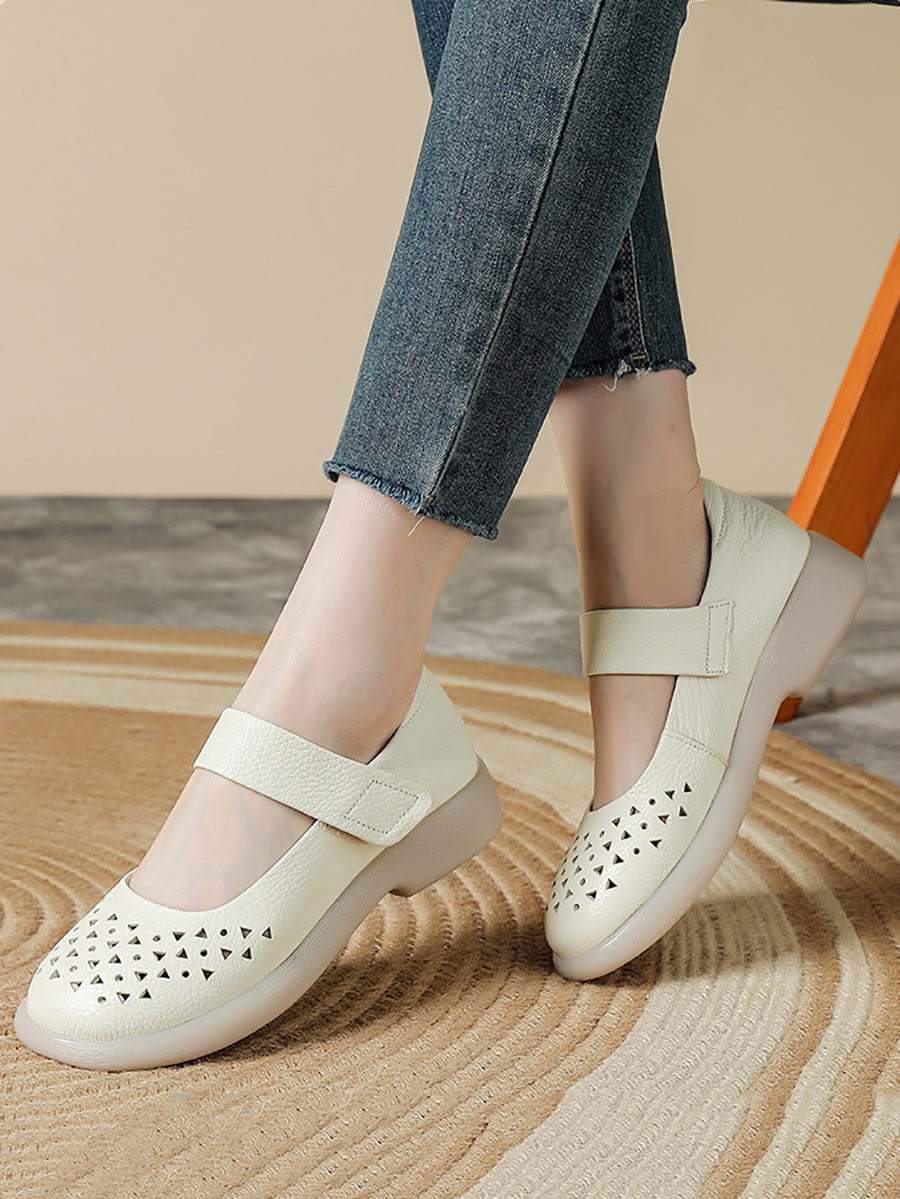 Shoes Leather Platfrom Out Vintage Hollow Women Summer FashionChic