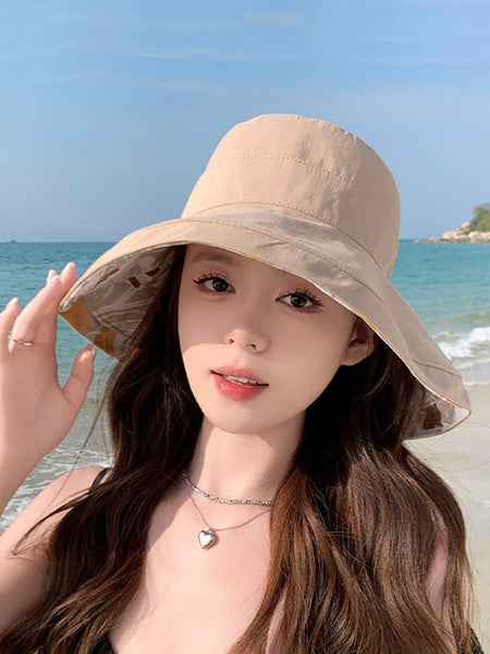 Hat Summer Sunproof Dual-side Flower Women Wearing FashionChic