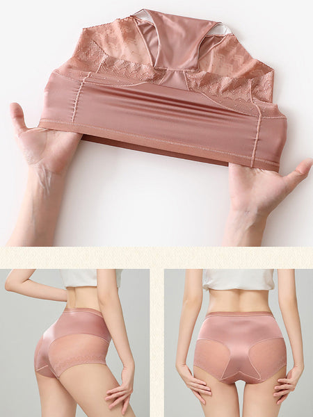 3 Pairs Women Lace Spliced Hight Waist Undewear AX1011 Genistyle Shop
