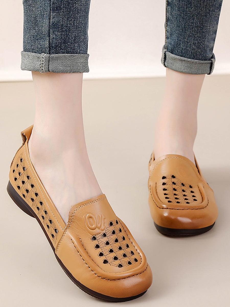 Women Summer Casual Cutout Genuine Leather Shoes OO1020 BC