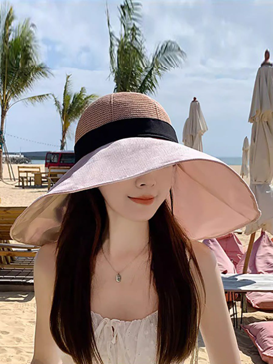 Women Casual Solid Large Brim Sunproof Hat XX1005 Ada Fashion