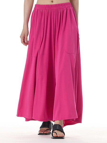 Women Summer Casual Solid Wide-leg Loose Pants FD050 BUYKUD