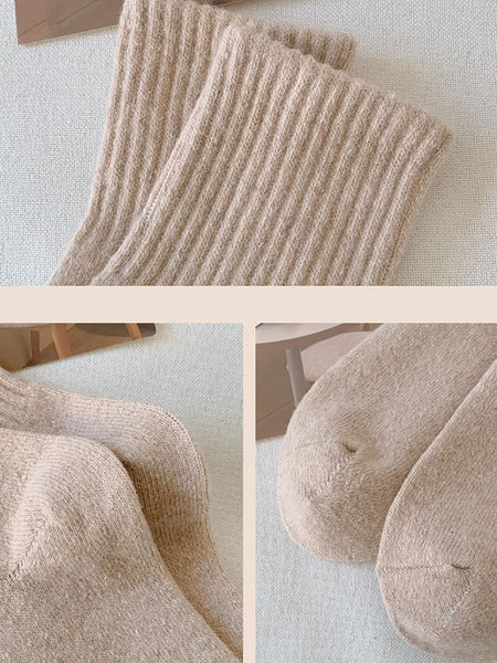 5 Pairs Women Solid Warm Wool Winter Socks BA1027 Genistyle Shop