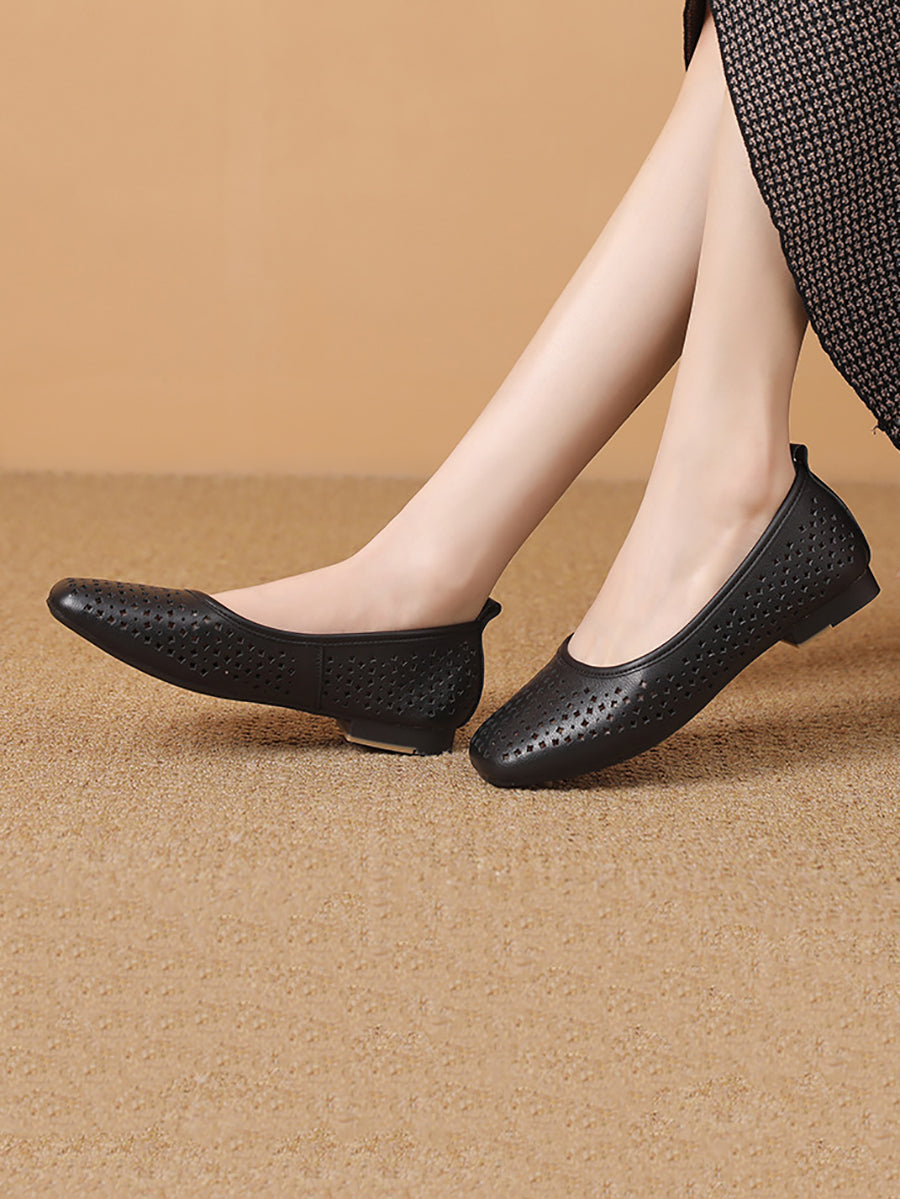Heel Out Low Casual Shoes Summer Hollow Women FashionChic
