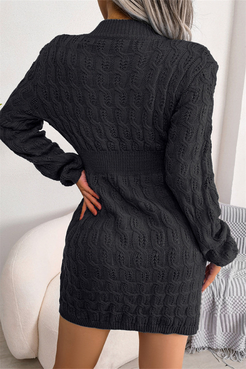 Fashion Casual Solid Patchwork O Neck Long Sleeve Dresses Furdela