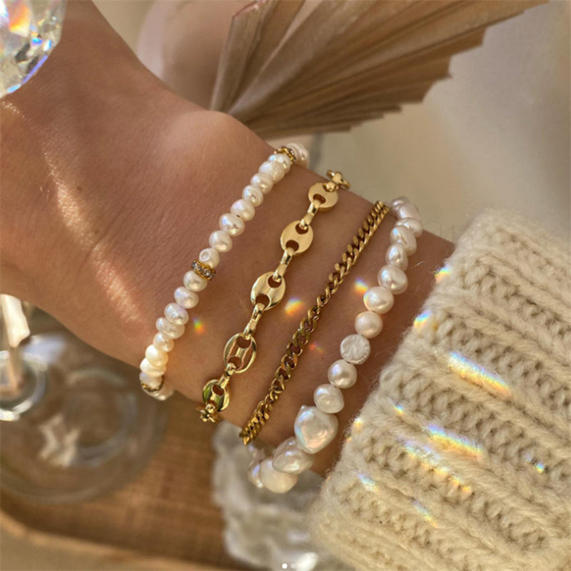 Daily Vintage Patchwork Pearl Bracelets Furdela