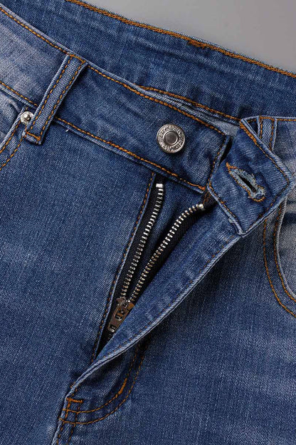 Casual Street Patchwork Ripped Straight Denim Jeans(4 Colors) Furdela