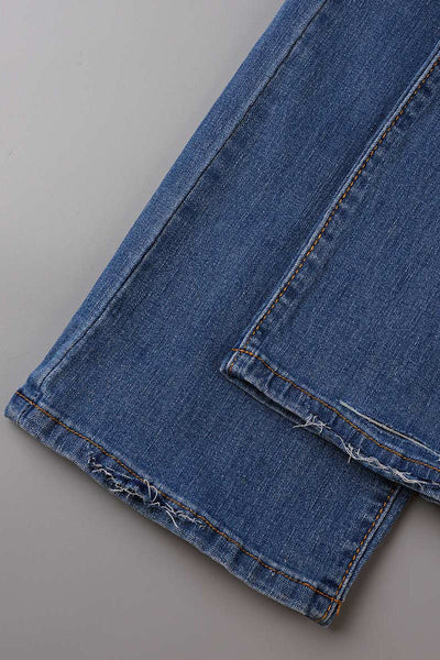 Casual Street Patchwork Ripped Straight Denim Jeans(4 Colors) Furdela