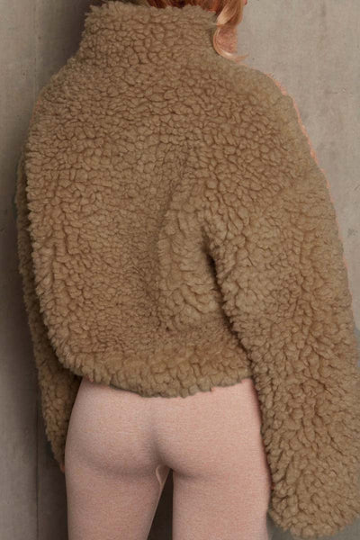 Casual Solid Patchwork Basic Zipper Collar Outerwear GJ0017 Furdela