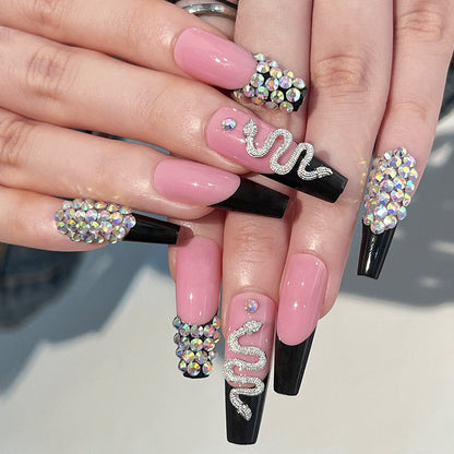 Casual Daily Patchwork Rhinestone Nail Paste Furdela