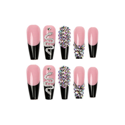 Casual Daily Patchwork Rhinestone Nail Paste Furdela