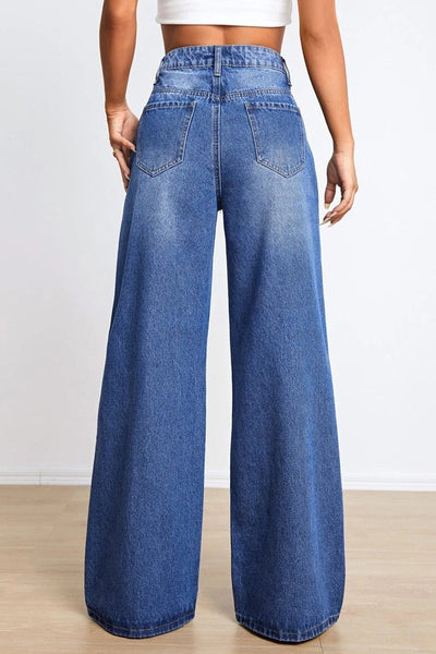 Casual Street Solid Ripped Loose Denim Jeans GJ007 Furdela