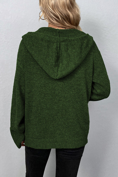 Casual Solid Buttons Hooded Collar Tops GJ0014 Furdela