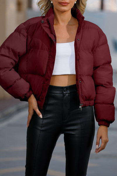 Casual Solid Pocket Turtleneck Outerwear GJ0016 Furdela