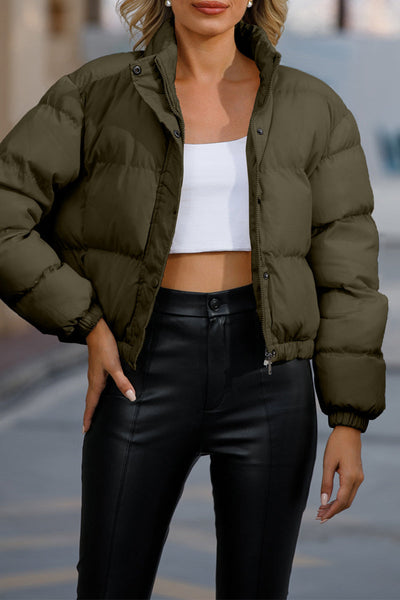 Casual Solid Pocket Turtleneck Outerwear GJ0016 Furdela