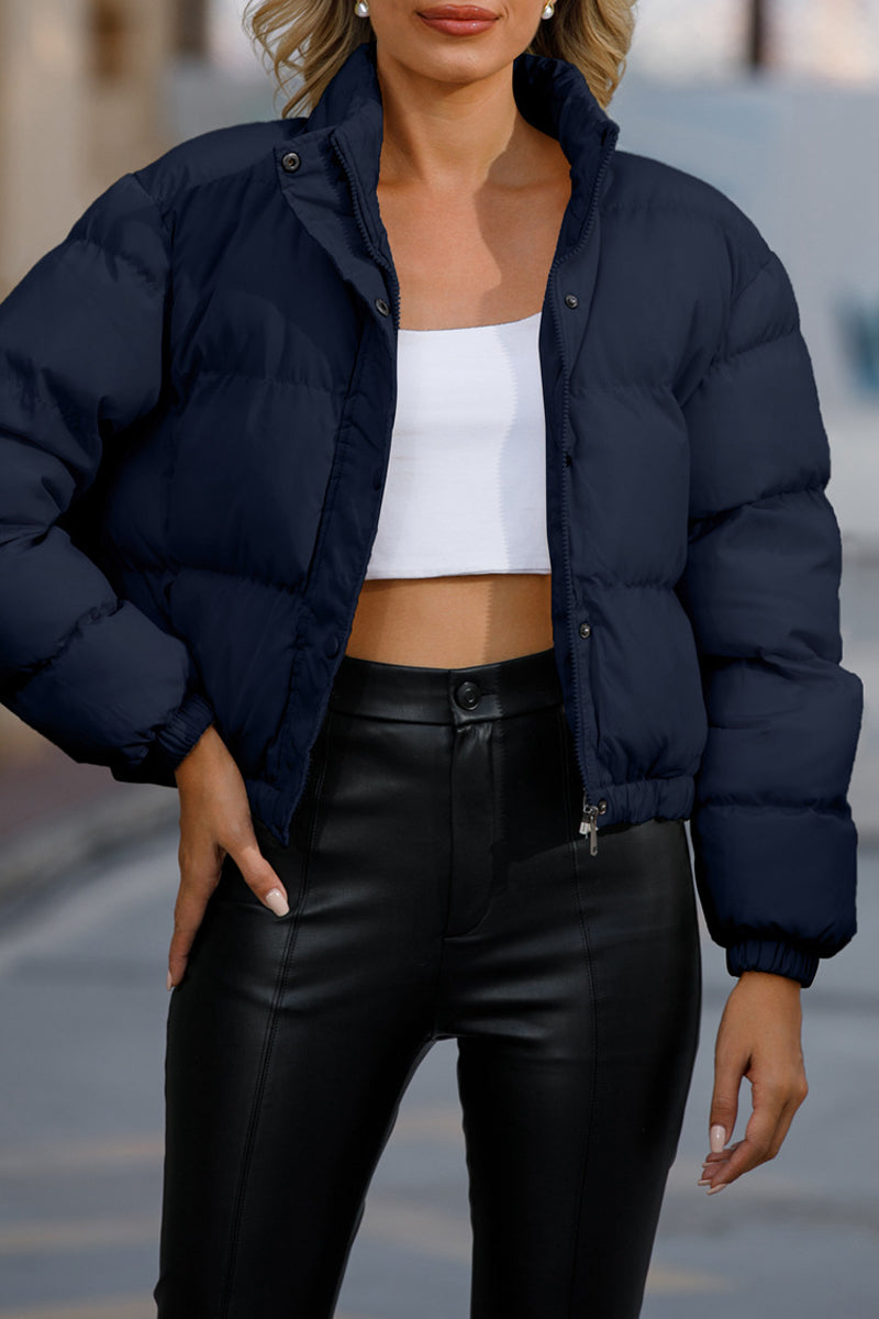Casual Solid Pocket Turtleneck Outerwear GJ0016 Furdela